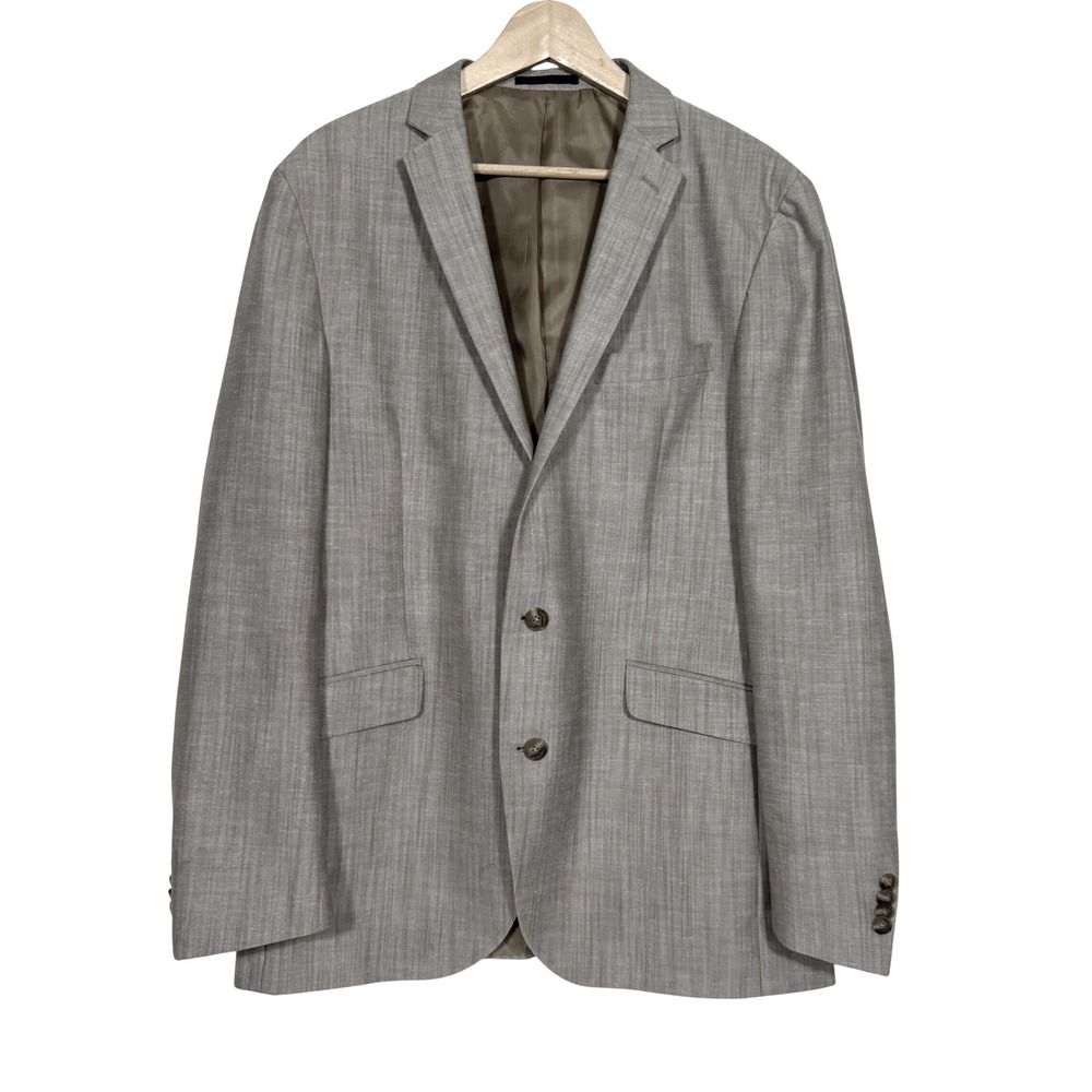 Kenneth‎ Cole Reaction | Men's 44L Linen-Blend Blazer | Classic Gray Jacket